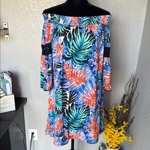 Jennifer Lopez Vibrant Off-Shoulder Dress